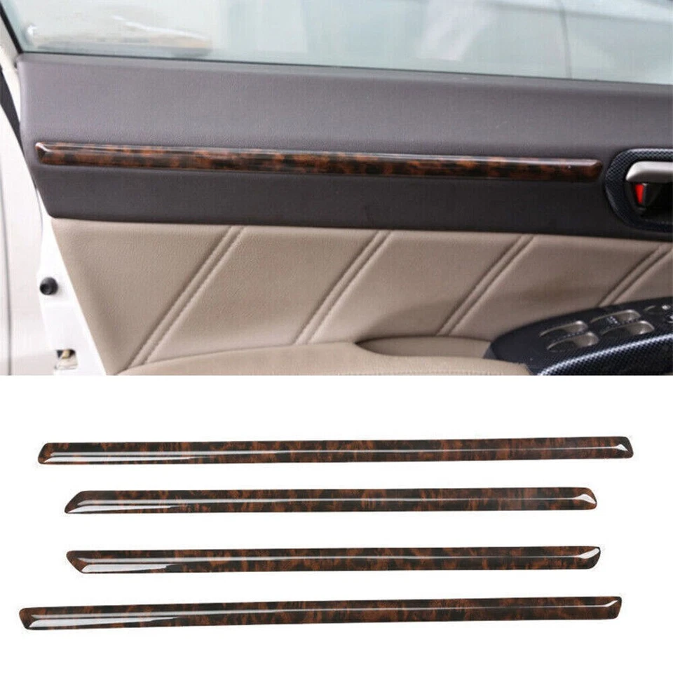 For Honda Civic 8th 2006-2009-2011 Wood Grain Inner Door Panel Trim Cover Strip - Image 1 of 4