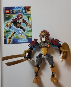 LEGO Chima Chi Laval Figure Incomplete With Manual And After Market Weapon 70200