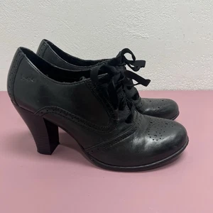 Zapatos de salón Oxford con cordones de cuero negro Born BOC para mujer 7,5 eduardianos 38,5 - Imagen 1 de 9
