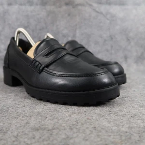 Scarpe Time and Tru donna 8 mocassini pompa tacco a blocco suola a strappo moda classico nero - Foto 1 di 15