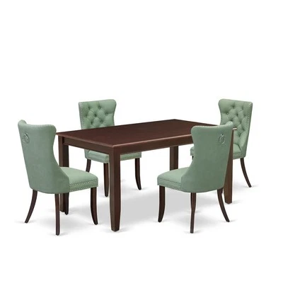5 Piece Modern Dining Table Set Consists of a Rectangle Kitchen Table - Image 1 of 4