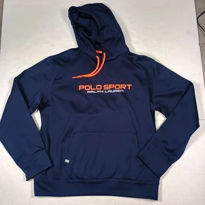 Polo Sport Ralph Lauren blau orange Performance Hoodie Sweatshirt Large - Bild 1 von 6