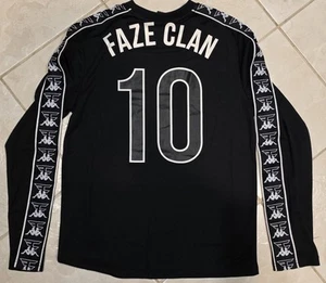 FaZe Clan x Kappa Long Sleeve Black Soccer Jersey Size M New Streetwear Hype NWT - Picture 1 of 11