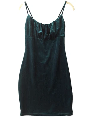 Mini Vestido De Colección Mistyrose Terciopelo Bodycon M Verde Y2K Gótico Capricho Vamp Acanalado Foto 1 de 4