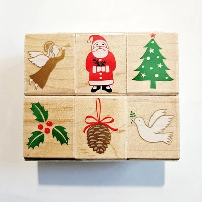 JUEGO DE JOYAS DE NAVIDAD Héroe Artes Estampillas de Goma LL793 Ángel Árbol Nuevo en Paquete Santa H555 Foto 1 de 4