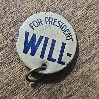Wendell Willkie 1940 Campaña Pin Botón PARA PRESIDENTE WILL Bridgeport Bastión Foto 1 de 4
