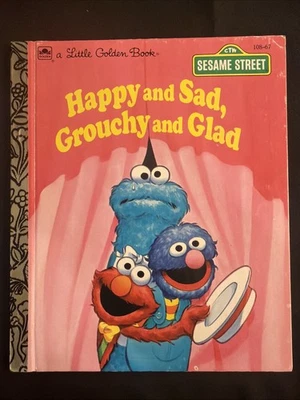 Vintage A Little Golden Book Sesame Street Happy And Sad, Grouchy And Glad #5697 - Image 1 of 4