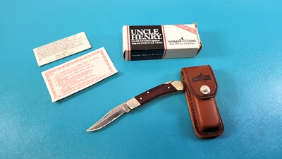 Navaja de bolsillo plegable vintage Schrade + LB5 EE. UU. Smokey tío Henry en caja TR770 Foto 1 de 4
