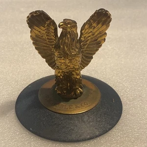 Regal detailed eagle statue metal bird Patriot F. H. Noble & Co 3" Engraved Base - Picture 1 of 11