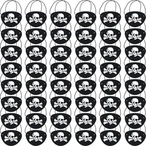 Chivao 72 Pieces Pirate Eye Patches for Adults Black Felt One Eye Skull Captain - Picture 1 of 6