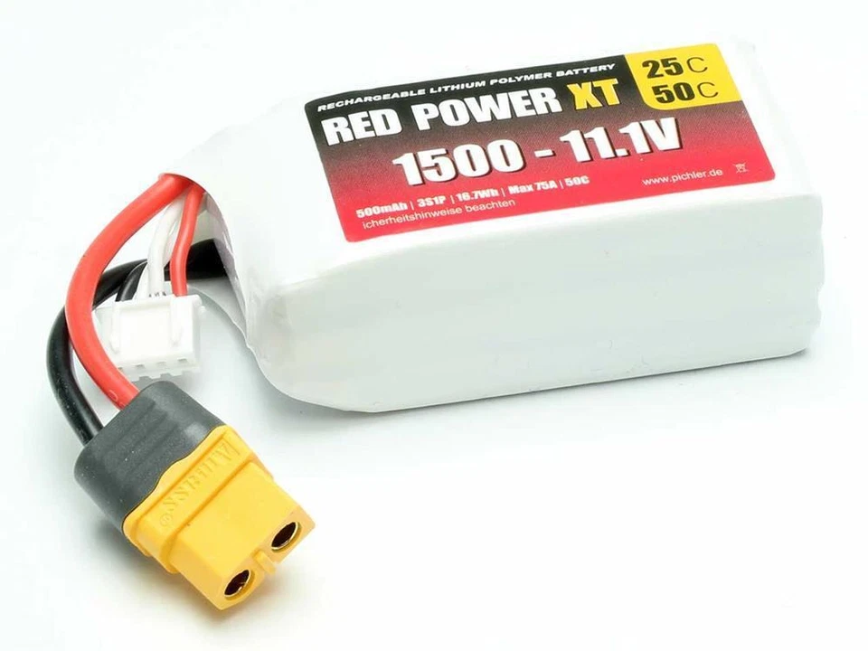RED POWER LiPo Akku RED POWER XT 1500 - 11,1V / 15415 - Bild 1 von 1