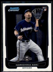 2012 Bowman Chrome Norichika Aoki RC #52 Milwaukee Brewers - Picture 1 of 2