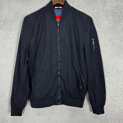 Zara Man Bomber Jacket Men’s Small Black Full Zip Satin Streetwear Gorpcore - Image 1 of 4