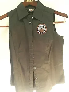 NWT Harley-Davidson Womens ladies BLACK vest shirt Small S biker - Picture 1 of 6