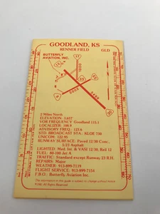 Vintage 1981 Renner Field Goodland Kansas Flight Guide With Advertisements - Picture 1 of 5