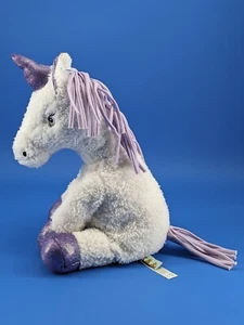 Bunnies by the Bay Unicorn 11" Plush Carrots 2019 White w Purple Glitter Trim - Picture 1 of 6