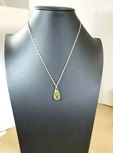 ILH196A Lemon Quartz Rhodium Over Silver Pendant With Chain 6.75ct 18" - Picture 1 of 7