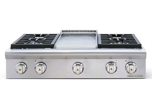 American Range ARSCT-364GD, 36 Inch. Cooktop NG 4 Burner & Griddle, stainless st - Picture 1 of 4