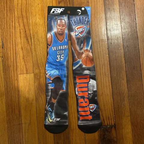 OKC Thunder FBF Originals Kevin Durant Graphic Socks Large Sz 10-13 NWT Cover
