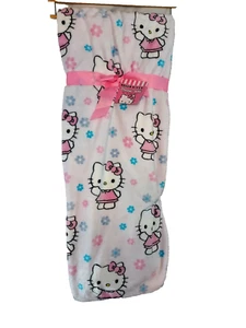 Manta de felpa Hello Kitty rosa azul margarita flores blanca 60 x 70" nueva con etiquetas - Imagen 1 de 9