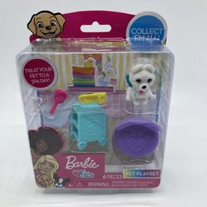 Barbie Pets 6 Piece Pet Play Set White Puppy Unisex Child Kid Play Pet Spa Day - Picture 1 of 3