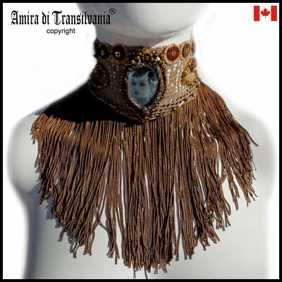 choker jewelry woman fashion necklace collier embroidered collar fringe charm 2 - Image 1 of 4