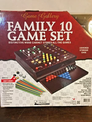 Family 10 Game Set, Game Gallery, Chess, checkers, ++, Cardinal, New open box - Image 1 of 4