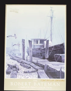 Vintage Art Robert Bateman The Sarah E. and Gulls 1980 poster signed - Picture 1 of 2