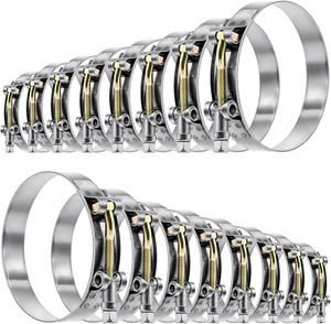 16 Pezzi 8 Misure Morsetti per Tubo a T, 304 Acciaio Inox Resistente Morsetto per Tubo Asso - Foto 1 di 12