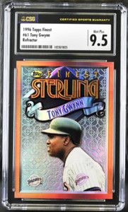 TONY GWYNN 1996 TOPPS FINEST STERLING BRONZE REFRACTOR #61 CSG 9.5 