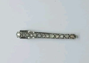 Vintage Signed LADY ELLEN Clear Rhinestone Hair Clip 2 1/2" #125 - Picture 1 of 4