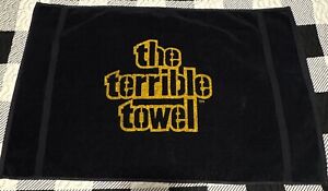 RARE ORIGINAL 1978 PITTSBURGH STEELERS TERRIBLE TOWEL YELLOW ON BLACK