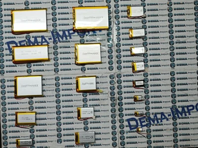 BATTERIE A LITIO DI POLIMERI varie mha 3.7 v per dispositivi elettronici - Immagine 1 di 2