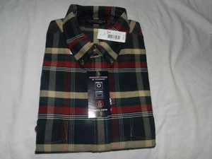 NWT Roundtree & Yorke XL Luxury Cotton Blue Plaid Long-Sleeve Button Down Shirt - Picture 1 of 8