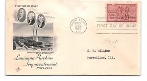 1953 Louisiana Purchase Sesquicentennial FDC - Scott #1020 - Bild 1 von 2