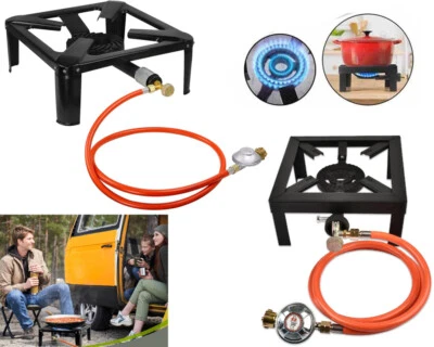 8kW Hockerkocher Gasbrenner Gaskocher Campingkocher Schlauch Druckminderer50mbar - Bild 1 von 4