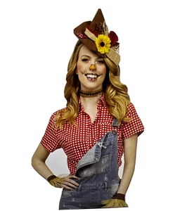New Adult Halloween Scarecrow Scare Crow Accessories Headband Gloves Choker OSFM - Picture 1 of 5