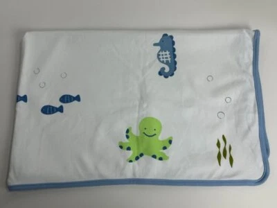 VINTAGE NEW Gymboree 2002 Under The Sea Octopus Seahorse Baby Receiving Blanket - Image 1 of 4