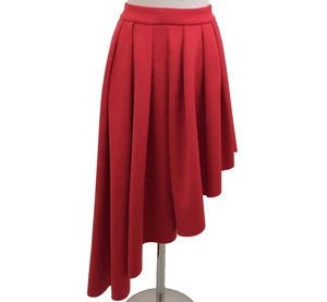 Asos Women's Skirt Size 8 Red Pleated High Low Used F1 - Picture 1 of 12