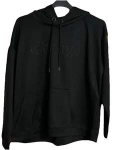 Yours Evans CCX Bnwt Xs 14 Black Studded Chicago Hoodie Sweatshirt Pocket - Picture 1 of 6