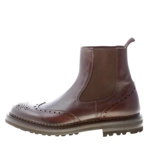 GREEN GEORGE Herren Schuhe Stiefelette Chelsea Leder Maulbeerkopf Brogues - Bild 1 von 6