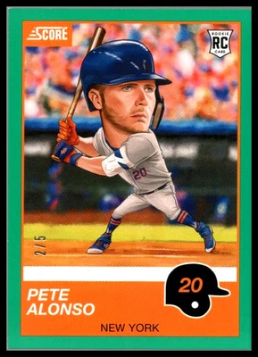 2019 Score Green #4 Pete Alonso Rookie Card New York Mets/5 - Image 1 of 2