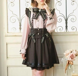 Falda Lizlisa con tirantes de cinta de mensaje negra - Imagen 1 de 4