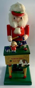 Santa Claus Nutcracker With North Pole Toy Shop Windup Music Box NOT WORKING - Picture 1 of 5