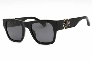 PHILIPP PLEIN SPP042M 700F Sunglasses Shiny Black Frame Smoke Lenses 54mm - Picture 1 of 4