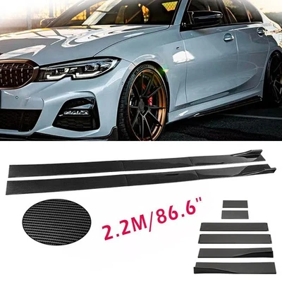 For BMW E90 E92 E93 06-21 Carbon Fiber 2.2m Side Skirt Extensions Rocker Panel — 第 1/4 张图片