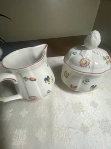 Villeroy Boch Petite Fleur Azúcar Con Tapa Y Crema Set - Imagen 1 de 6