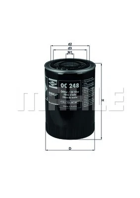 OIL FILTER FOR ALFA ROMEO CITROËN FIAT MAHLE OC 248 - Image 1 of 4