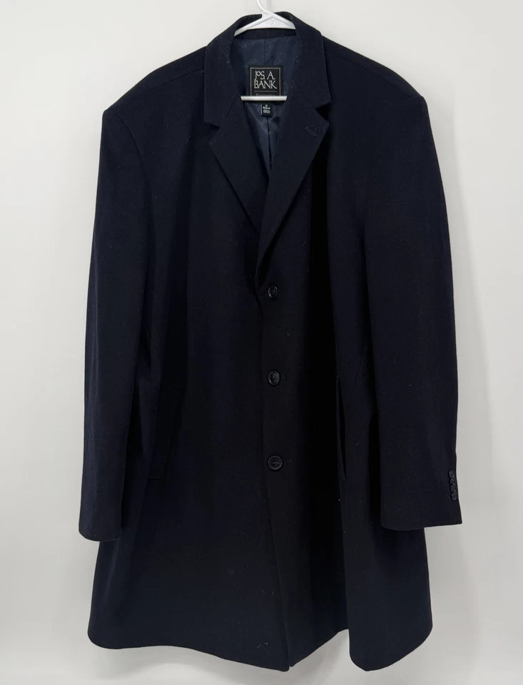 Jos. A. Bank Executive Navy Blue Wool Blend  Overcoat Jacket Mens Size 52R - Image 1 of 4