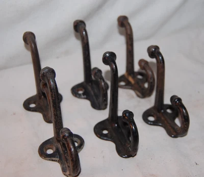 Lote 6 GANCHOS DE ABRIGO BELLOTA PARED HIERRO FUNDIDO RÚSTICO ANTIGUOS VINTAGE herrajes 3 " Foto 1 de 2